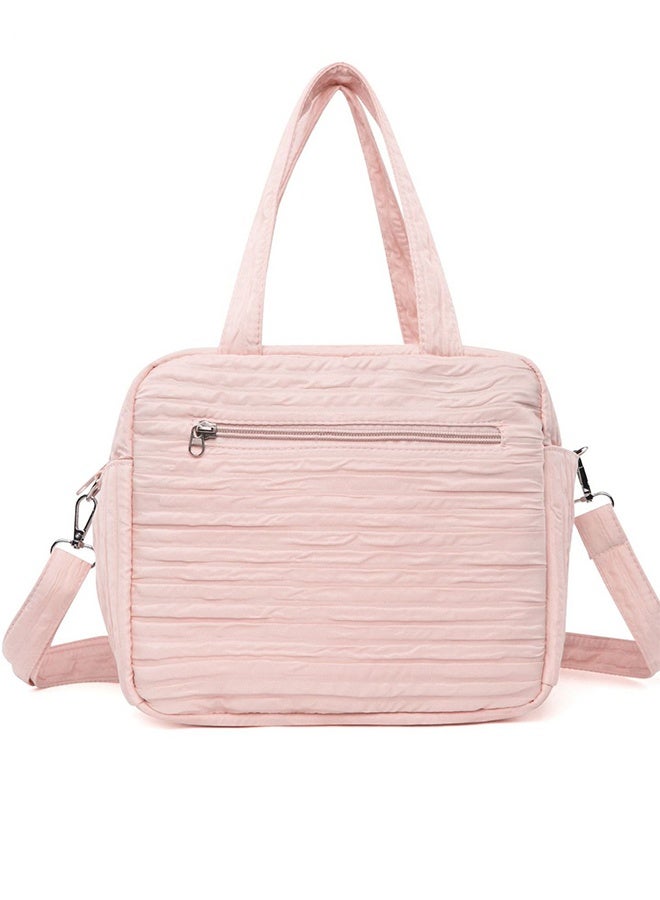 RATSAW Diaper Bag Tote for Baby Girl Mommy Bag Quilted Cotton Baby Diaper Bag Travel Diaper Multifunction Maternity Bag Travel Storage Bag Diaper Tote Bag without Doll - Image 3